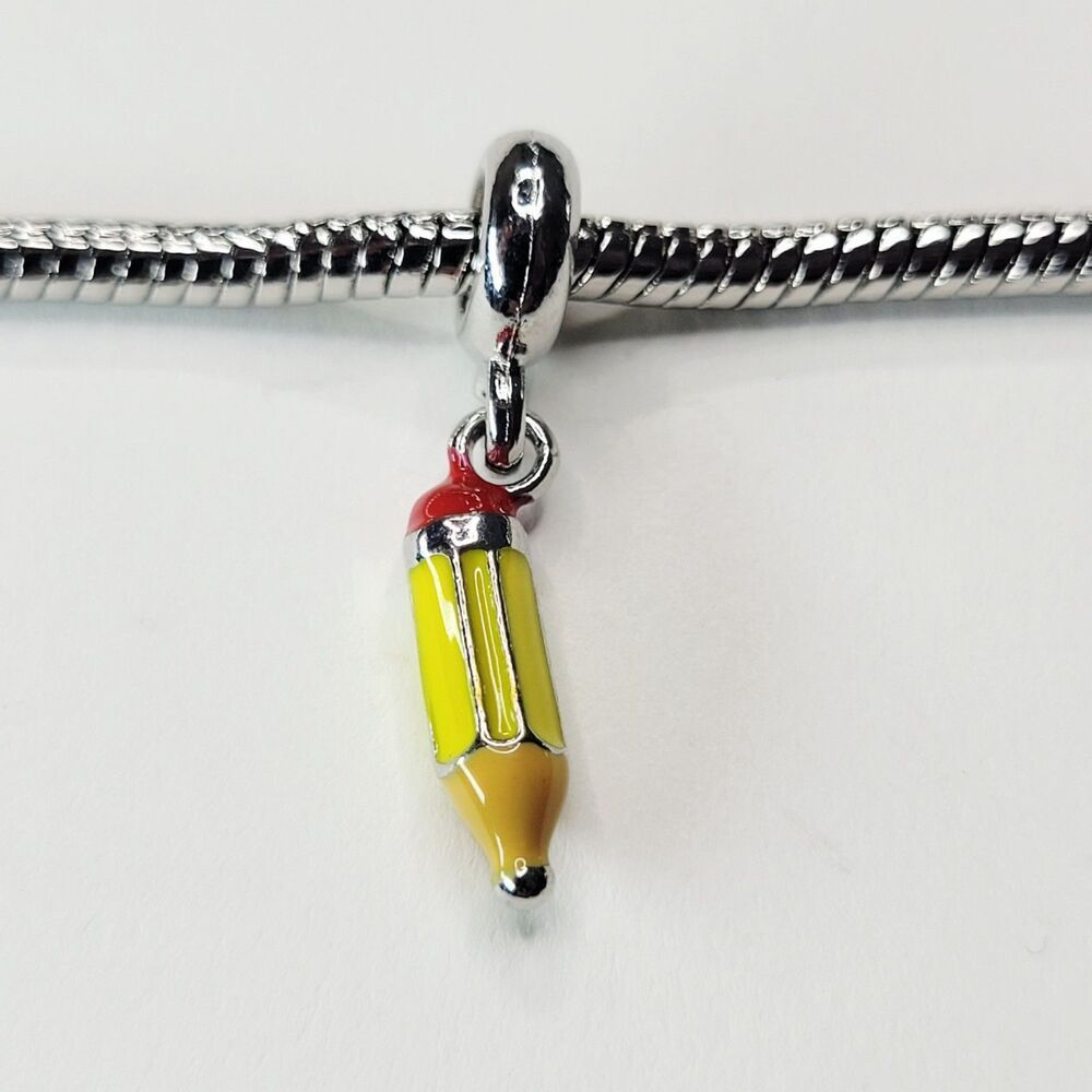 NWT For Pandora Charm Bracelets Teacher Gift Or Students Pencil Dangle Charm
